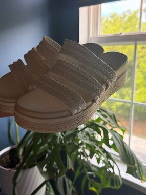 Women’s Braided Espadrille Slide Sandals - Cream
